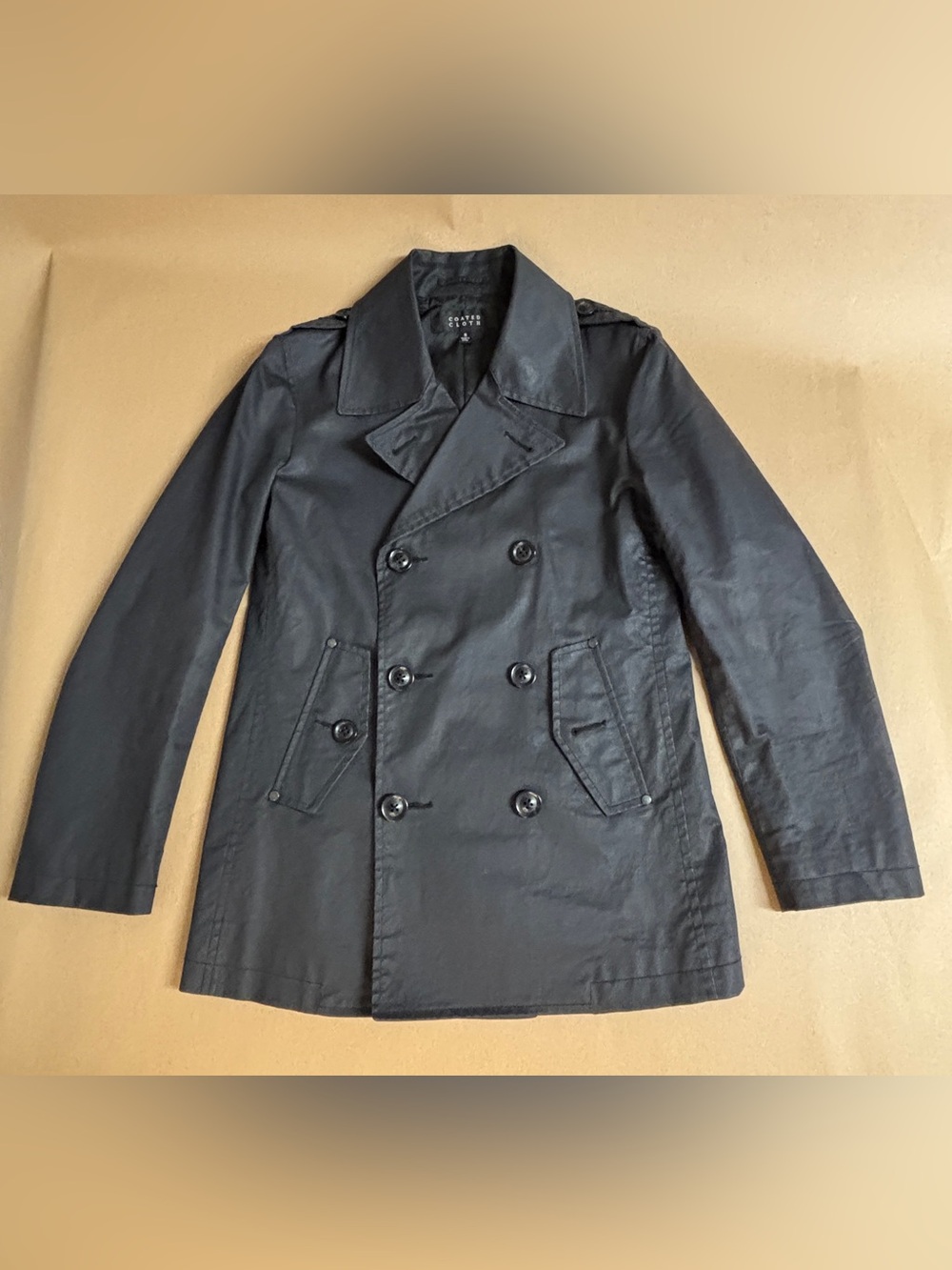 Uniqlo Women's Black Double-Breasted Pea Coat